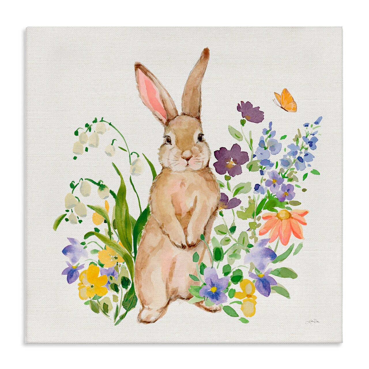 Stupell Industries Spring Bunny Standing Canvas Wall Art, design by Katrina Pete